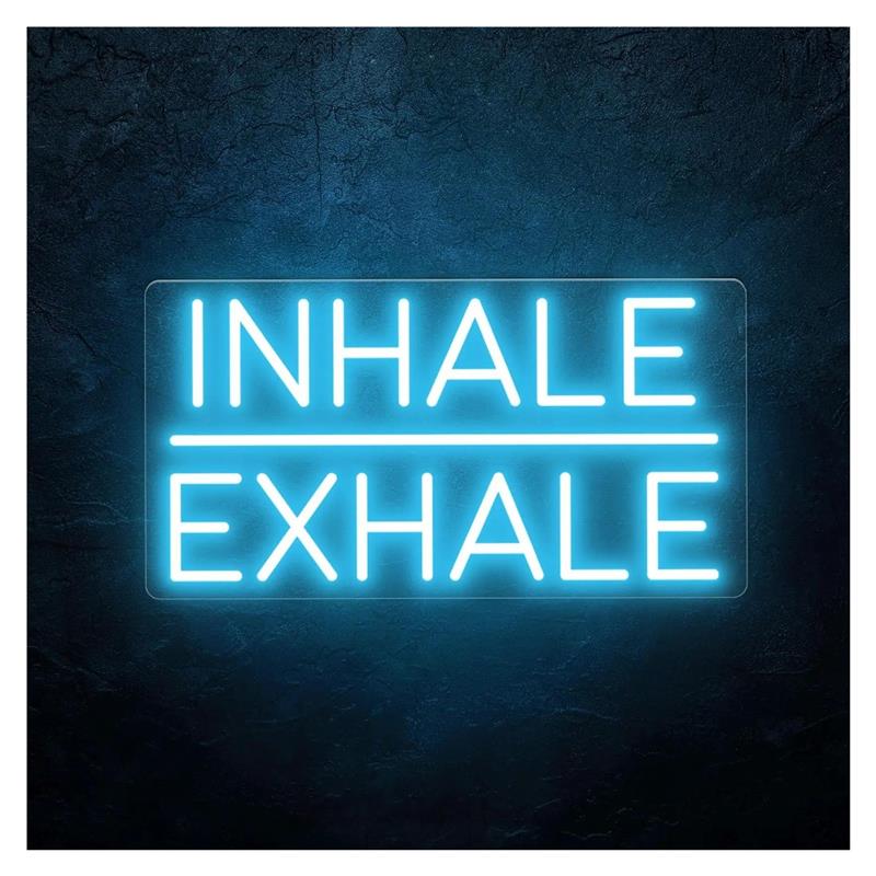 Yoga Fitness Holiday - Inhale Exhale Neonschild, dimmbar, USB-betrieben, für