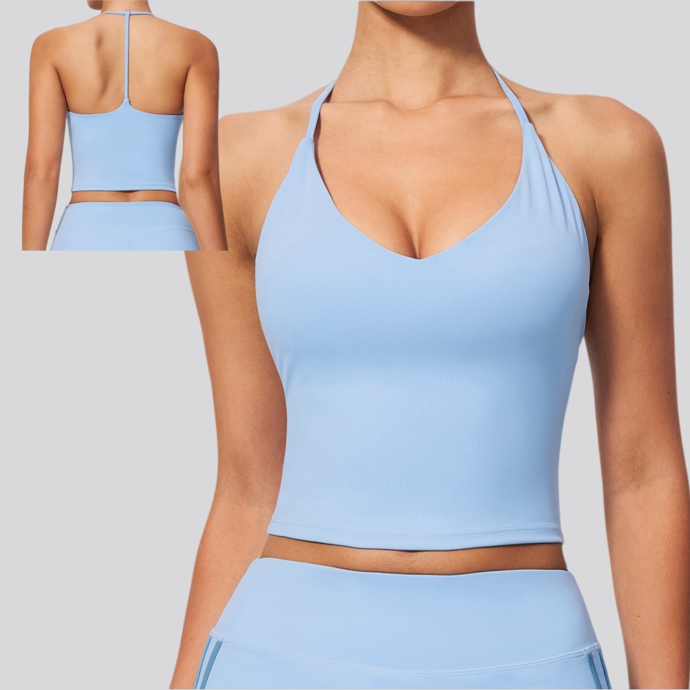 J-Yoga Fitness - Sport-BH für Damen, Fitness V-Ausschnitt Yoga-Top,