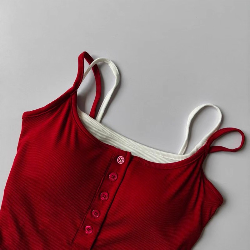 Yoga Blocks - Farbblockierter, sportlicher Bralette im Faux-Two-Piece-Look, gerippt,