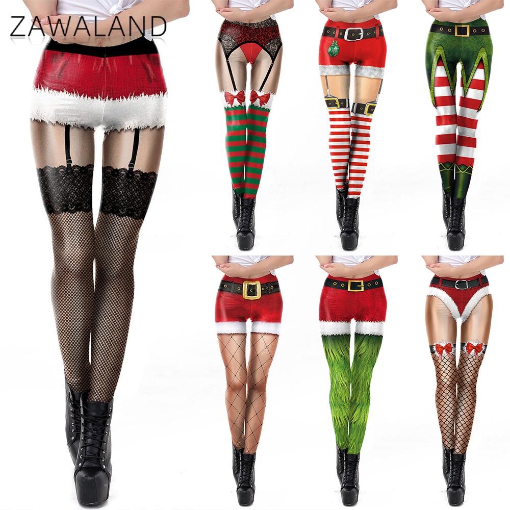 Yoga Fitness Holiday - Zawaland Weihnachts-Yoga-Leggings für Damen, lustige rote