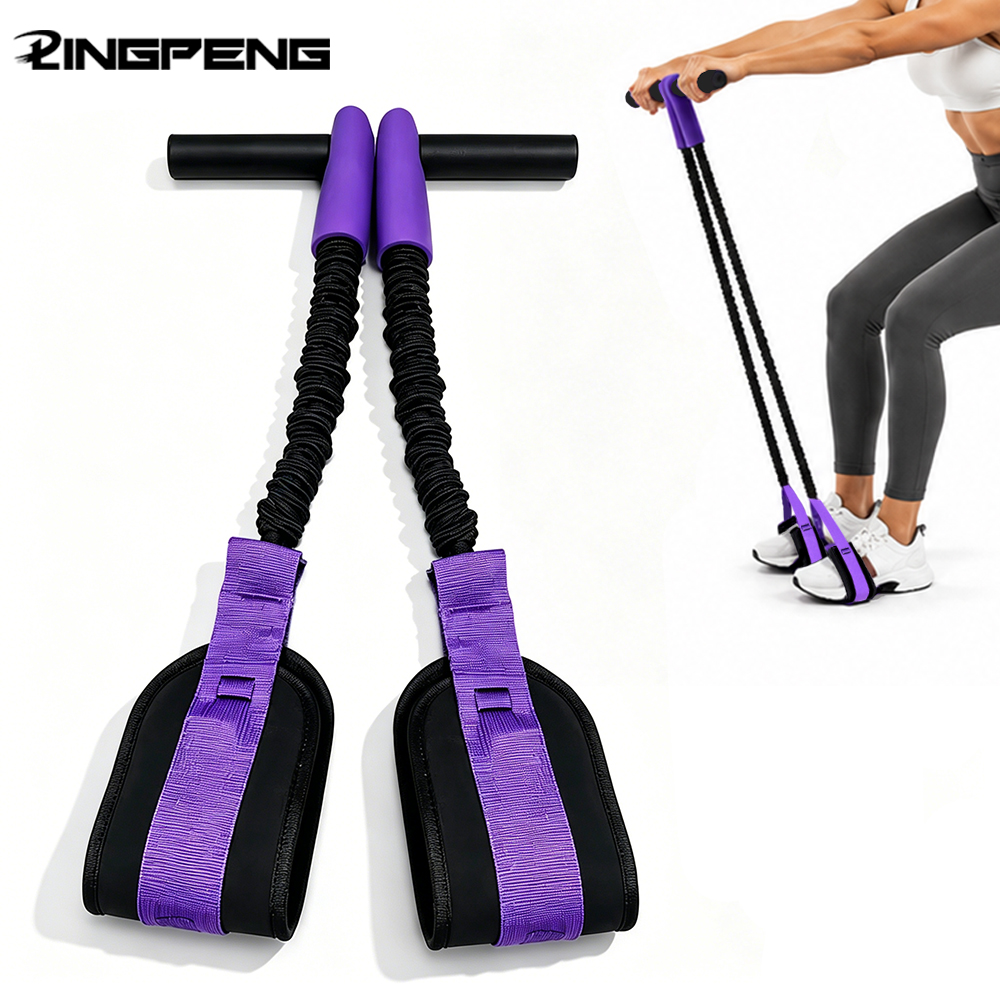 Yoga Fitness Resistance Band - Professionelles Sit-Up-Gerät, Fitness-Widerstandsbänder, elastische Mehrzweck-Stretchbänder, AB-Trainings-Pedal-Übungsbänder,