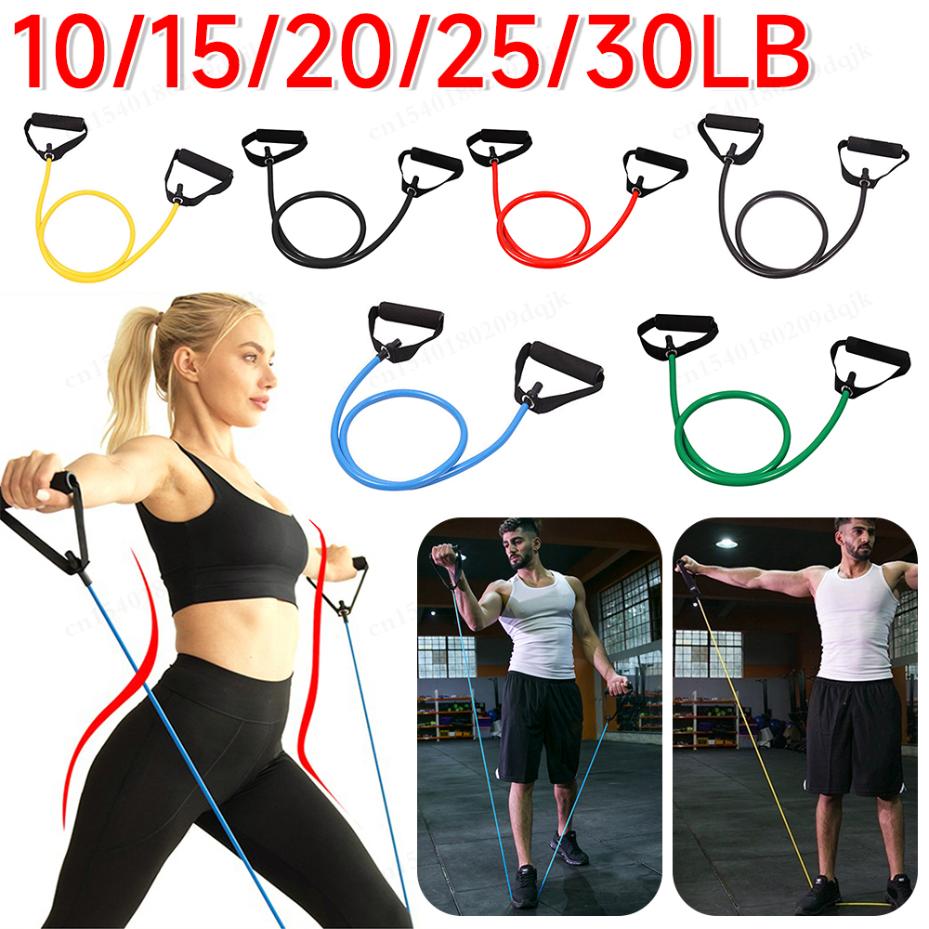 Yoga Fitness Resistance Band - 5-Stufen-Widerstandsbänder mit Griffen für Heimtraining und