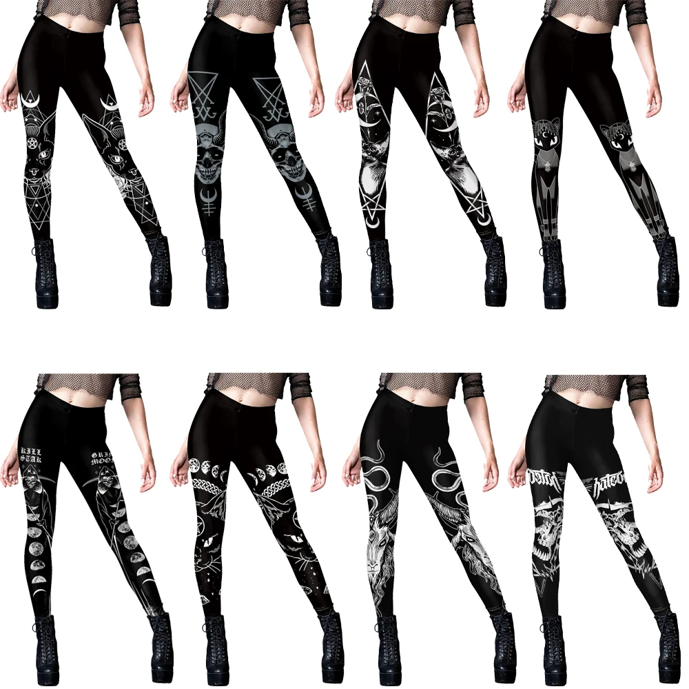 Yoga Fitness Holiday - Gothic Frauen Leggings Sexy Mittlere Taille