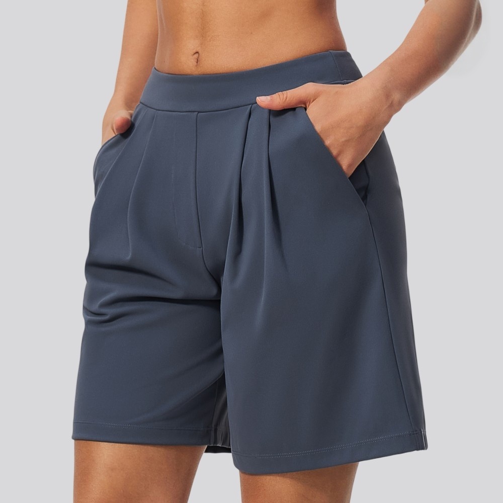 J-Yoga Fitness - Damen Einfarbige Sportshorts mit Taschen Yoga-Kleidung
