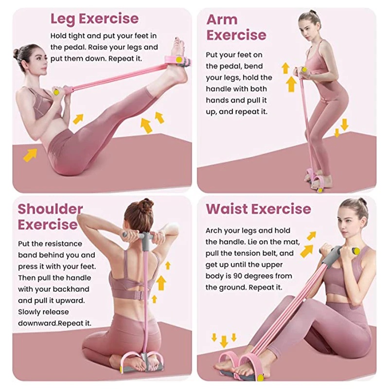 Widerstandsbänder 4-Rohr Yoga  – Yoga Pedal Puller Fitness Equipment Bewertung und Preis