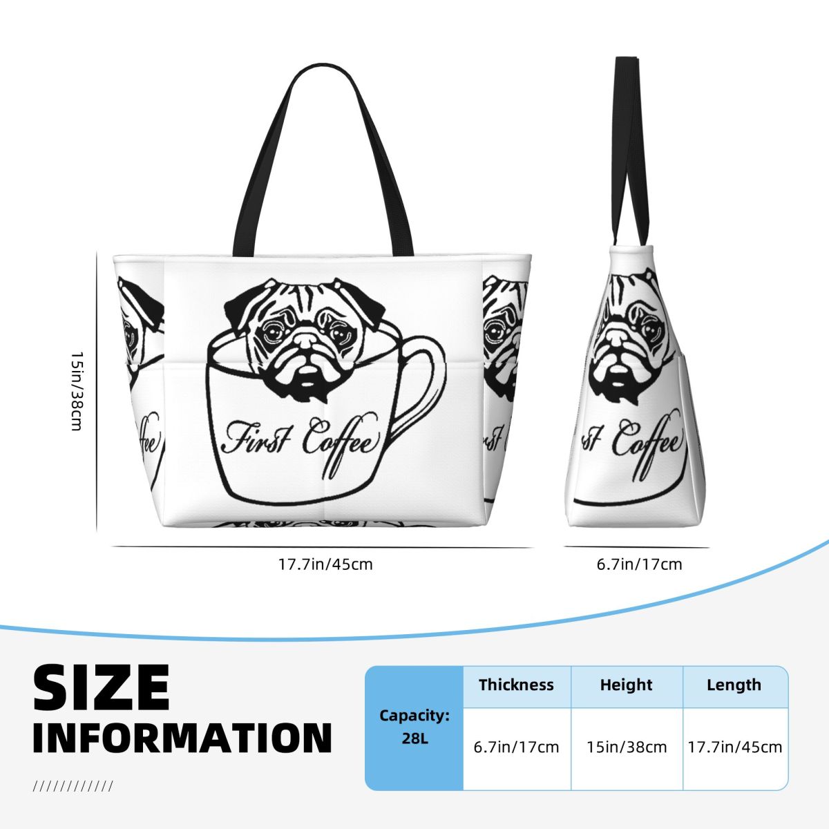 Pug First Coffee Strandtasche, – Yoga Fitness First Bewertung und Preis