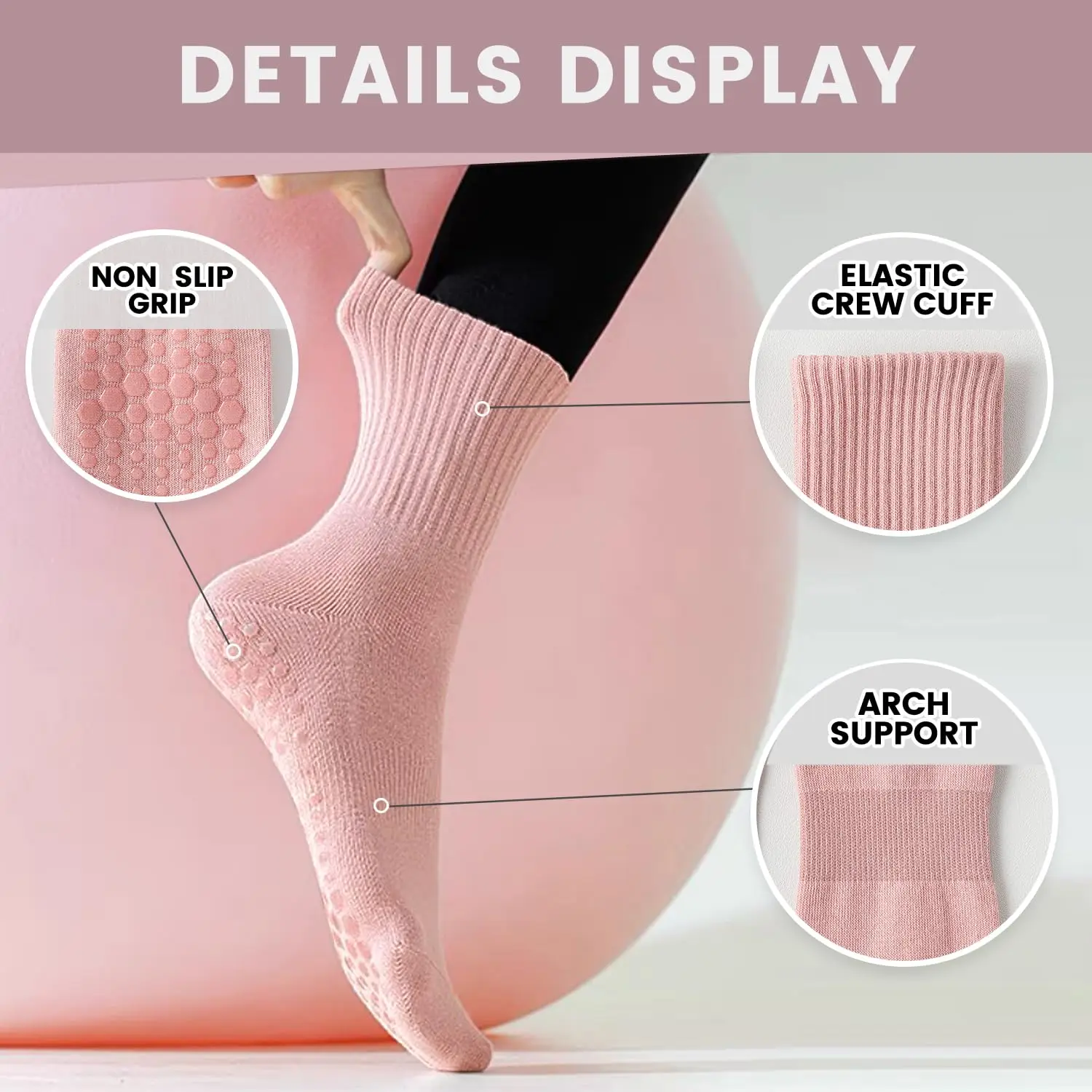 4 Paar Damen-Yoga-Socken, einf – Yoga & Fitness With Denise Bewertung und Preis