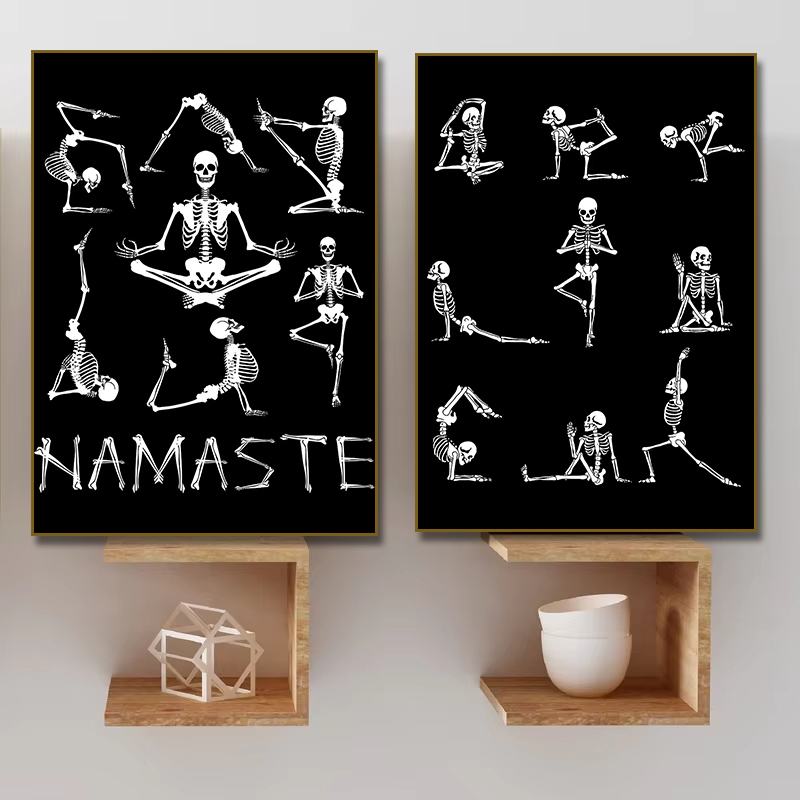 (Skelett-Yoga-Poster, lustige  – Yoga Fitness Room Bewertung und Preis