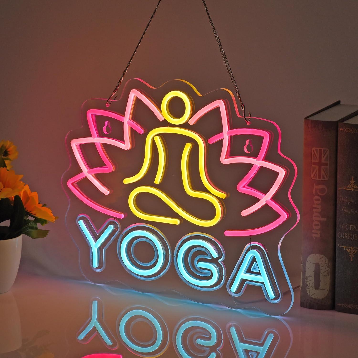 Yoga-Neonschild Dimmbares LED- – Yoga Fitness Room Bewertung und Preis