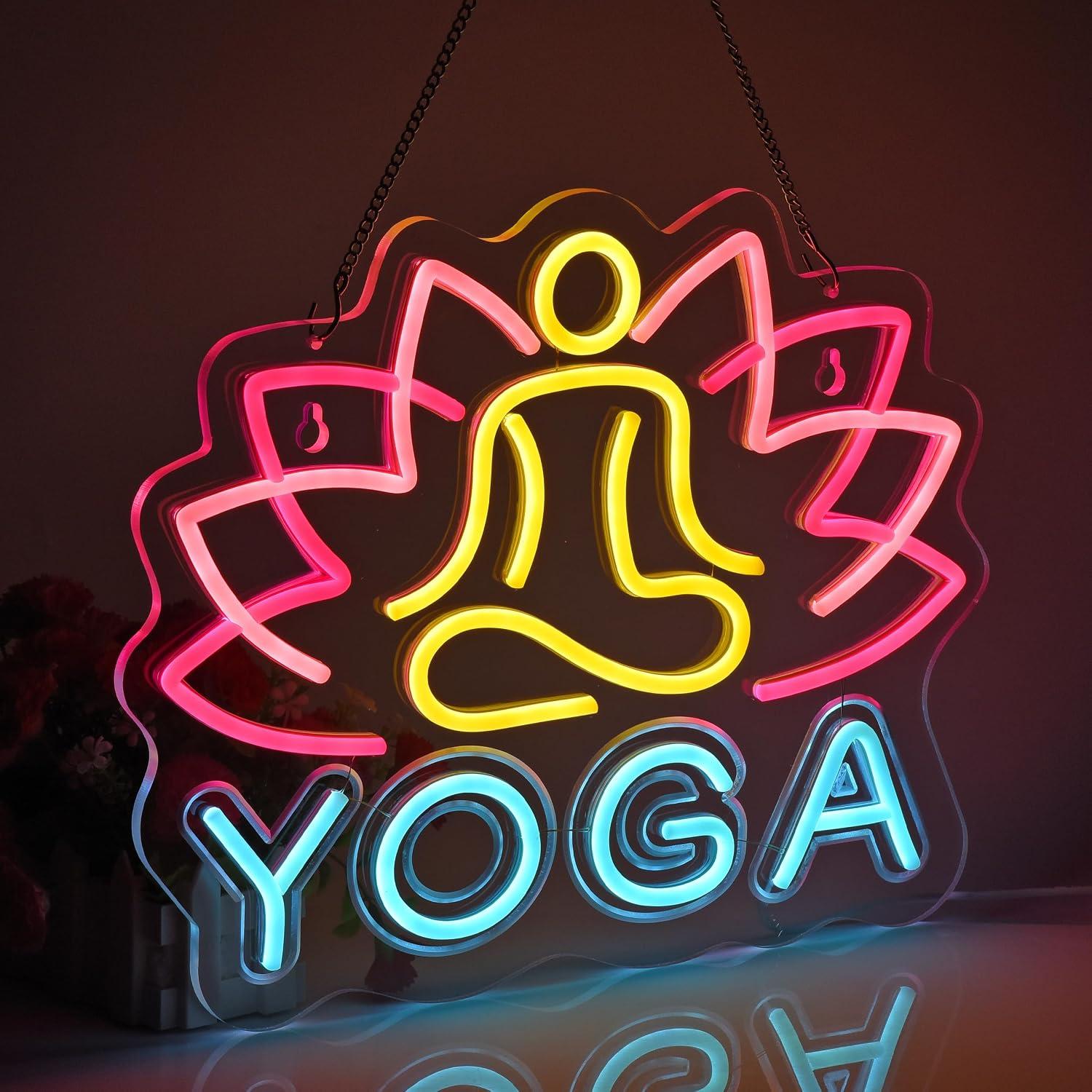 Yoga-Neonschild Dimmbares LED- – Yoga Fitness Room Bewertung und Preis